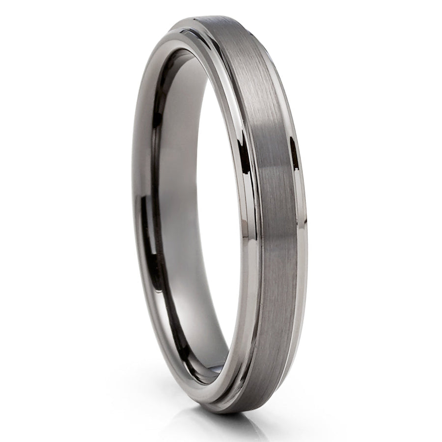 4mm Wedding Band Tungsten Wedding Ring Gunmetal Wedding Ring Image 1