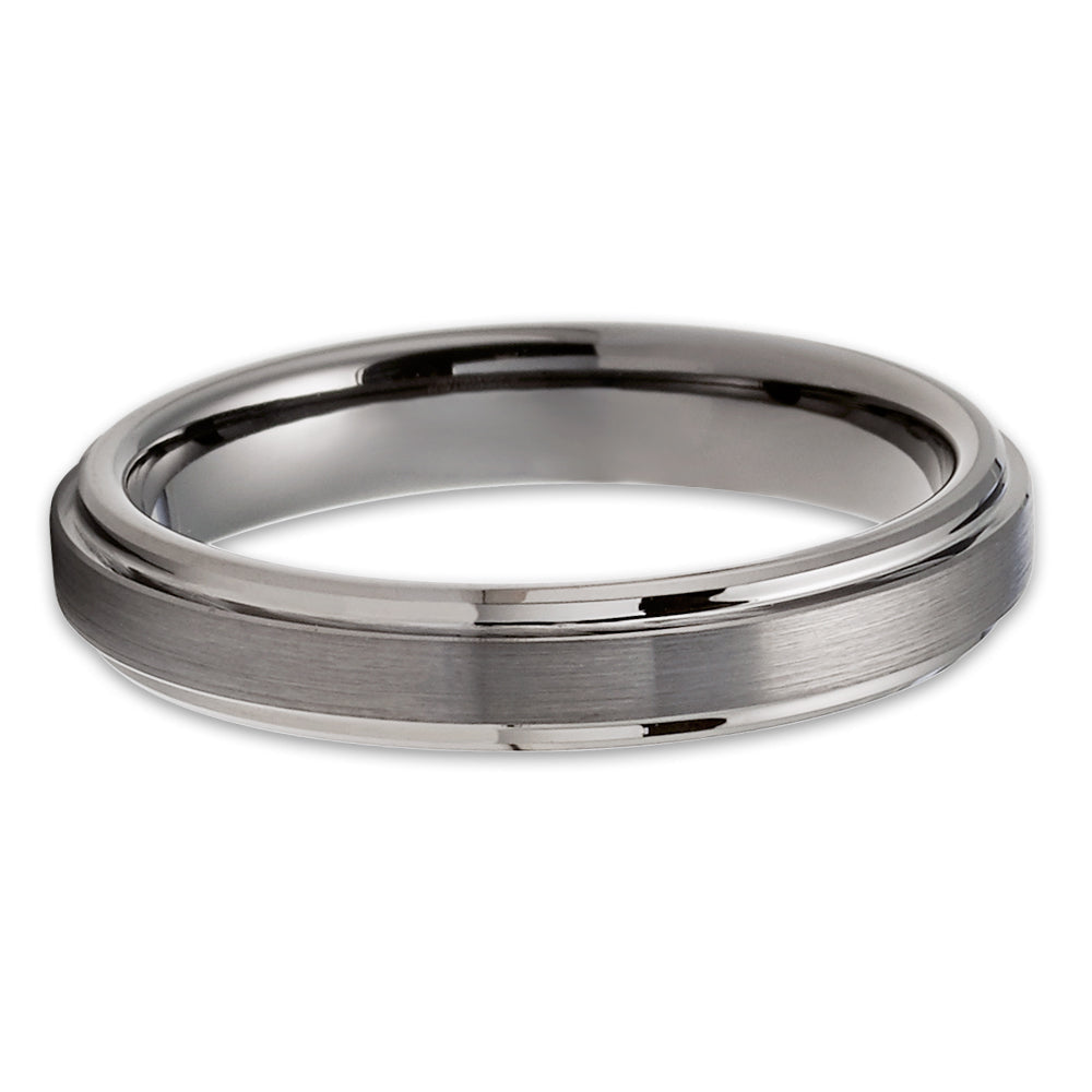 4mm Wedding Band Tungsten Wedding Ring Gunmetal Wedding Ring Image 2