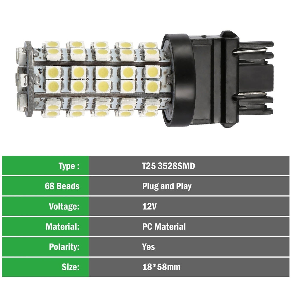 10Pcs Kit LED Car Light Bulbs 760lm T25 3528SMD 6000K Pure White Auto Lamps Replacement Image 2