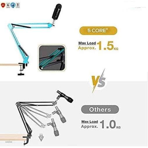 Microphone Stand Suspension Boom Scissor Arm Upgraded Studio Microphone Mic Holder Mike Stand Clamp (Blue) Image 2