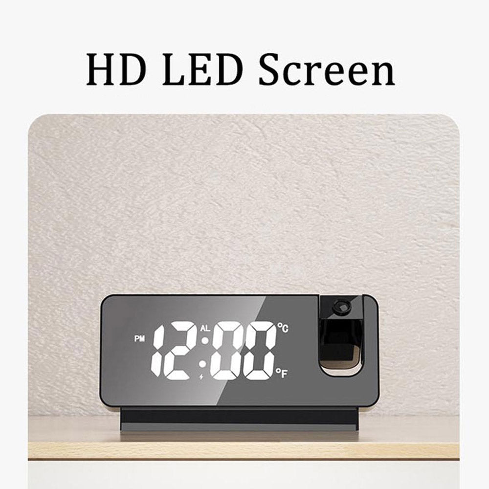 Projection Alarm ClockDigital Clock with 180 Rotatable ProjectorLarge LED DisplayDateTemperatureClock for Your Bedroom Image 8