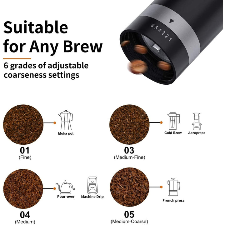 Manual Coffee Grinder with adjustable Coarse SettingCeramic Burr Grinder for French PressDrip CoffeeAeropress by Image 3