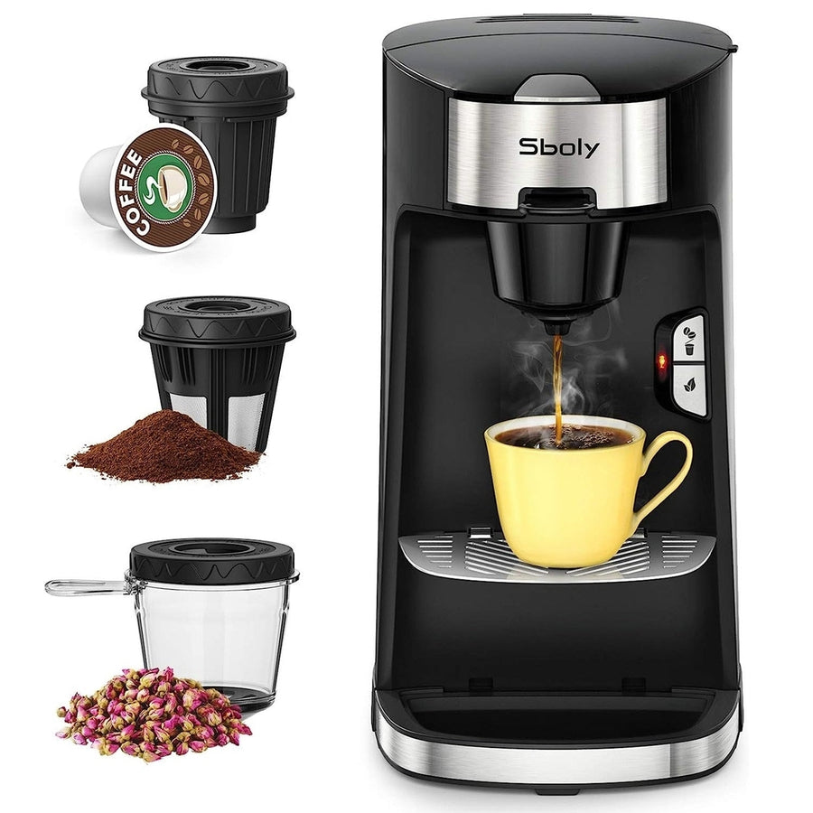 Sboly 3-in-1 Coffee MachineTea and Coffee Maker for K-CupGround Coffee and Tea LeavesSYCM-630 Image 1