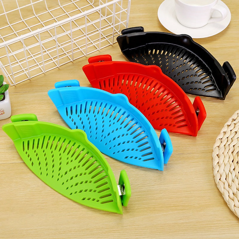 (2 Pack) Clip-on Silicone Pot Strainer Heat Resistant Clip On Strainer for Pots Pans Bowls Image 2