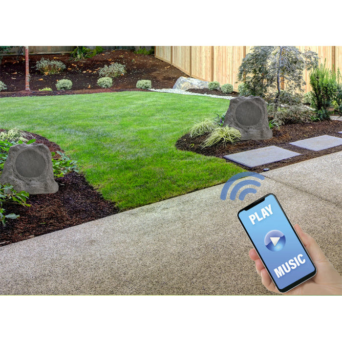 SoundPro Dual Bluetooth Outdoor Weatherproof Rock Landscape Speakers Image 6