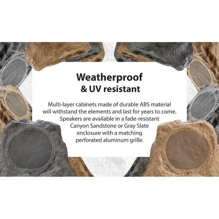 SoundPro Dual Bluetooth Outdoor Weatherproof Rock Landscape Speakers Image 9