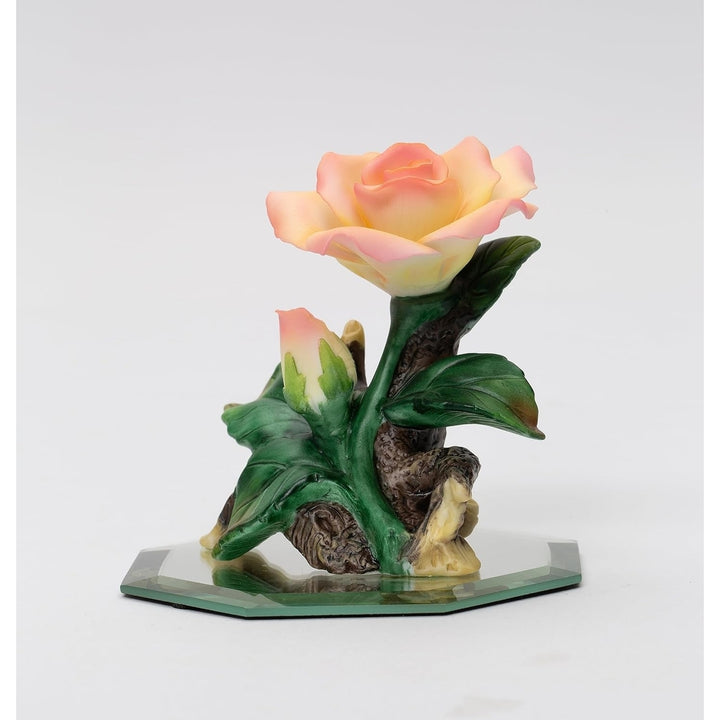 Ceramic Peace Rose Flower on Mirror FigurineHome DcorKitchen DcorFarmhouse Dcor, Image 3