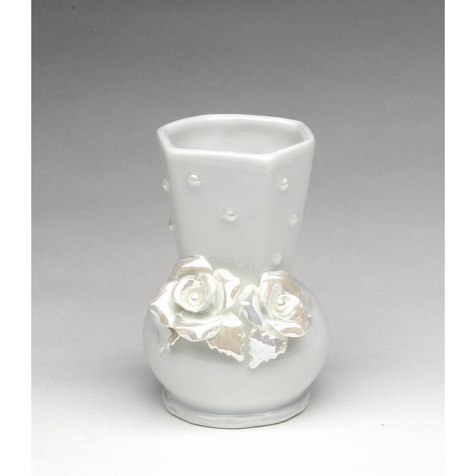 Ceramic White Rose VaseWedding Dcor or GiftAnniversary Dcor or GiftHome Dcor, Image 3