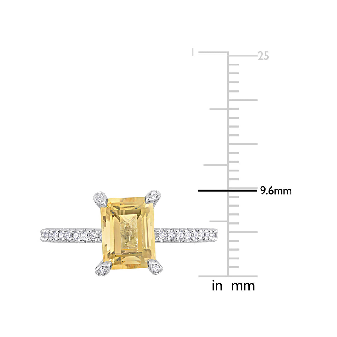1.50 Carat (ctw) Citrine Ring in 10K Yellow Gold with Diamonds Image 4