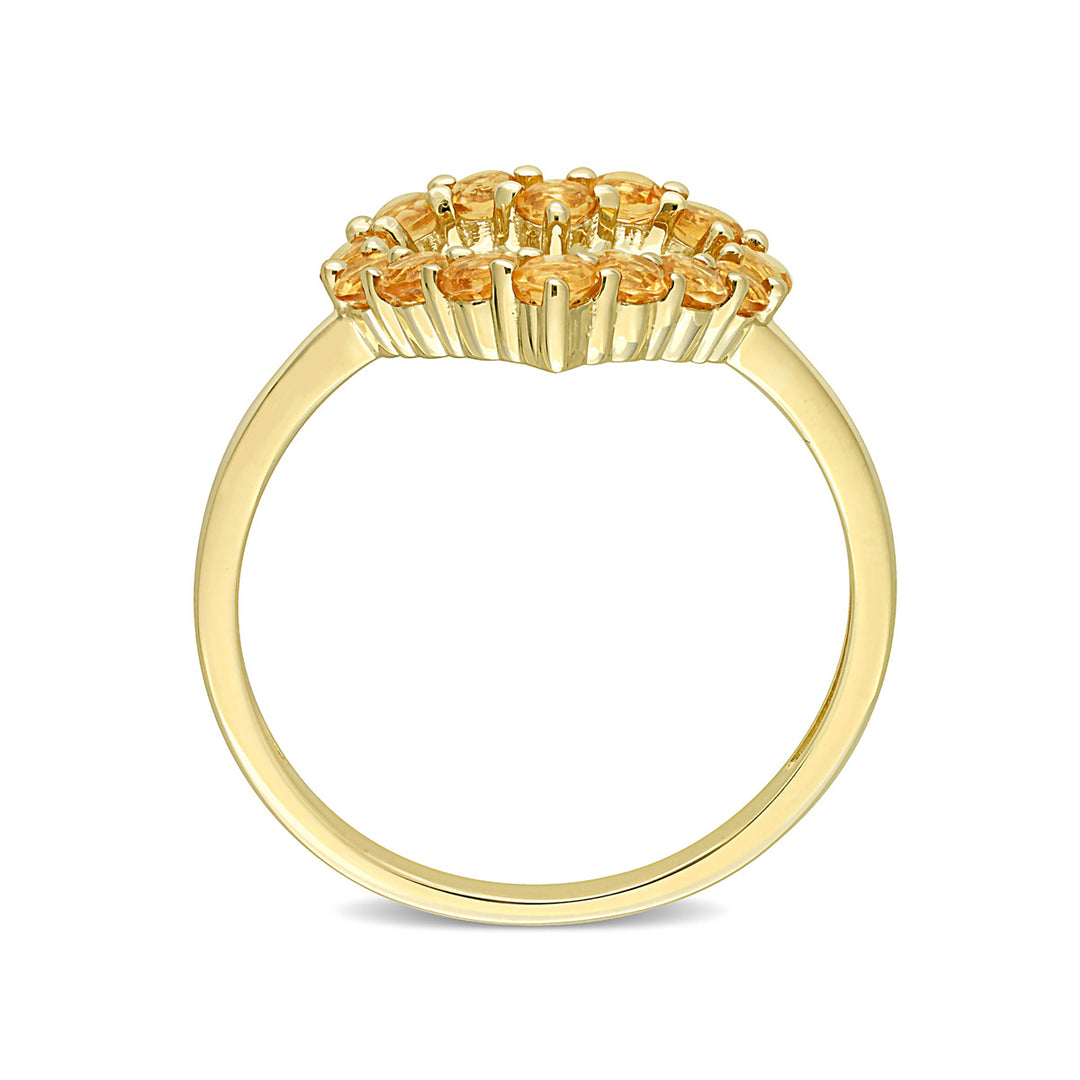 1/2 Carat (ctw) Citrine Heart Ring in 10K Yellow Gold Image 4