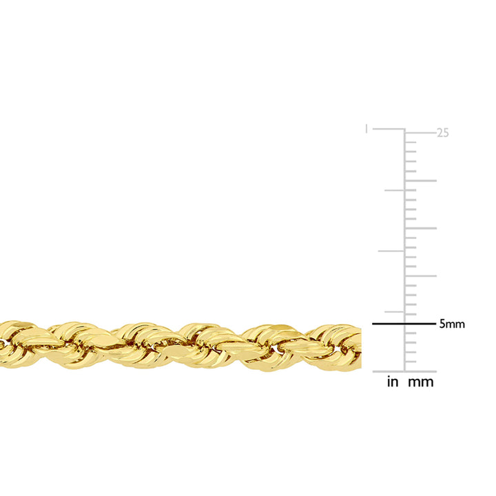 Mens Rope Chain Bracelet in 14K Yellow Gold (9.0 inches) Image 4