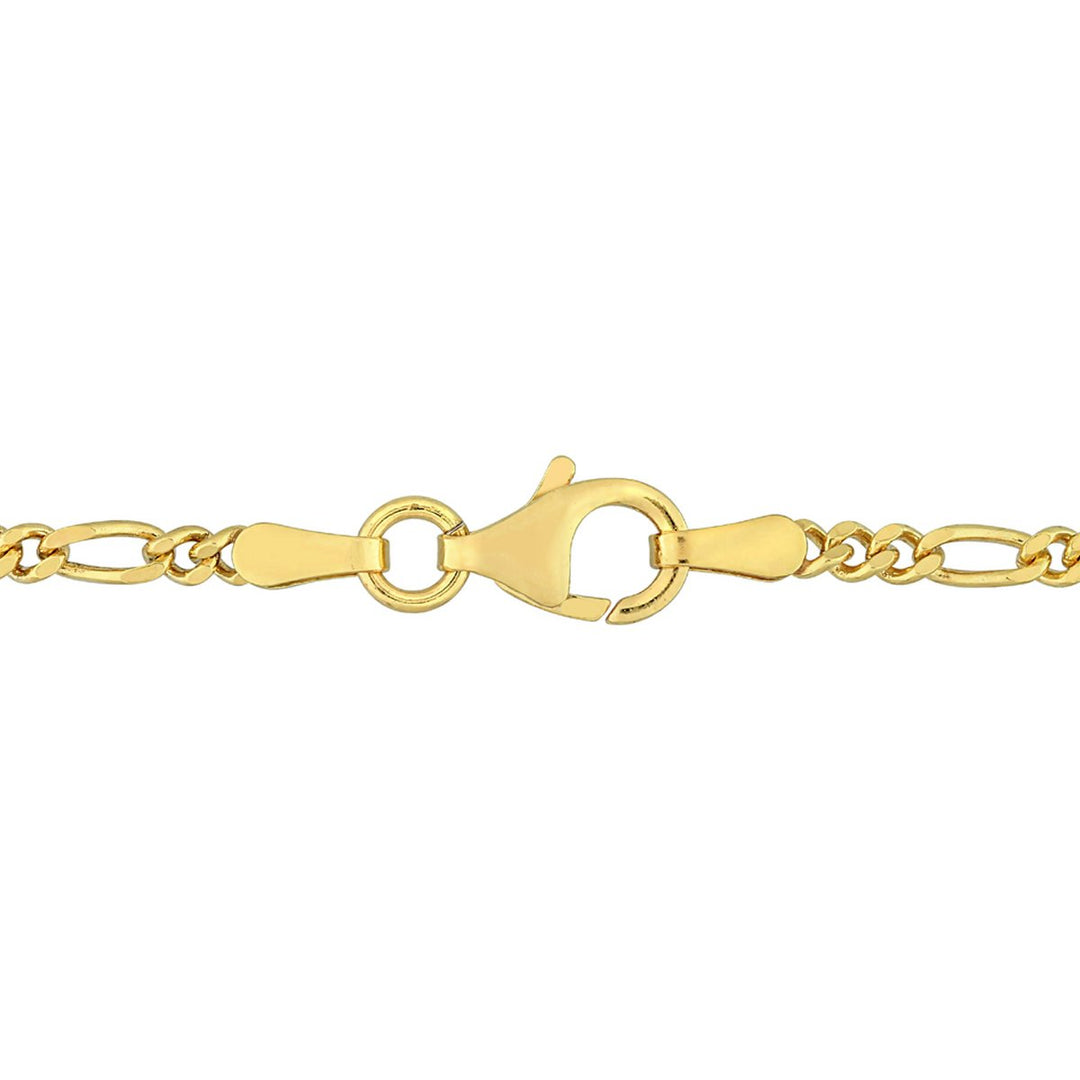 Figaro Chain Anklet in Yellow Plated Sterling Silver (9.00 inches) Image 4
