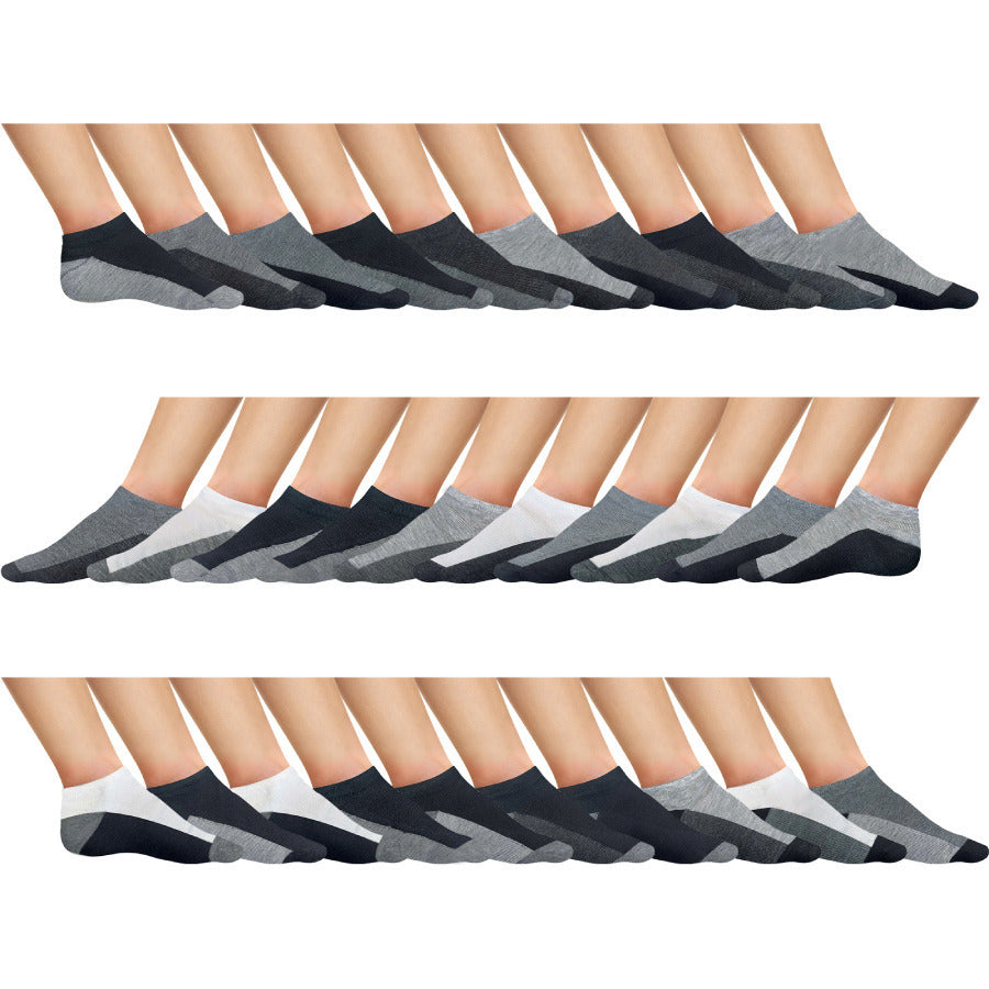 30-Pairs: Mens Moisture Wicking Performance Mesh Running Active Low-Cut Athletic Ankle Socks Image 2