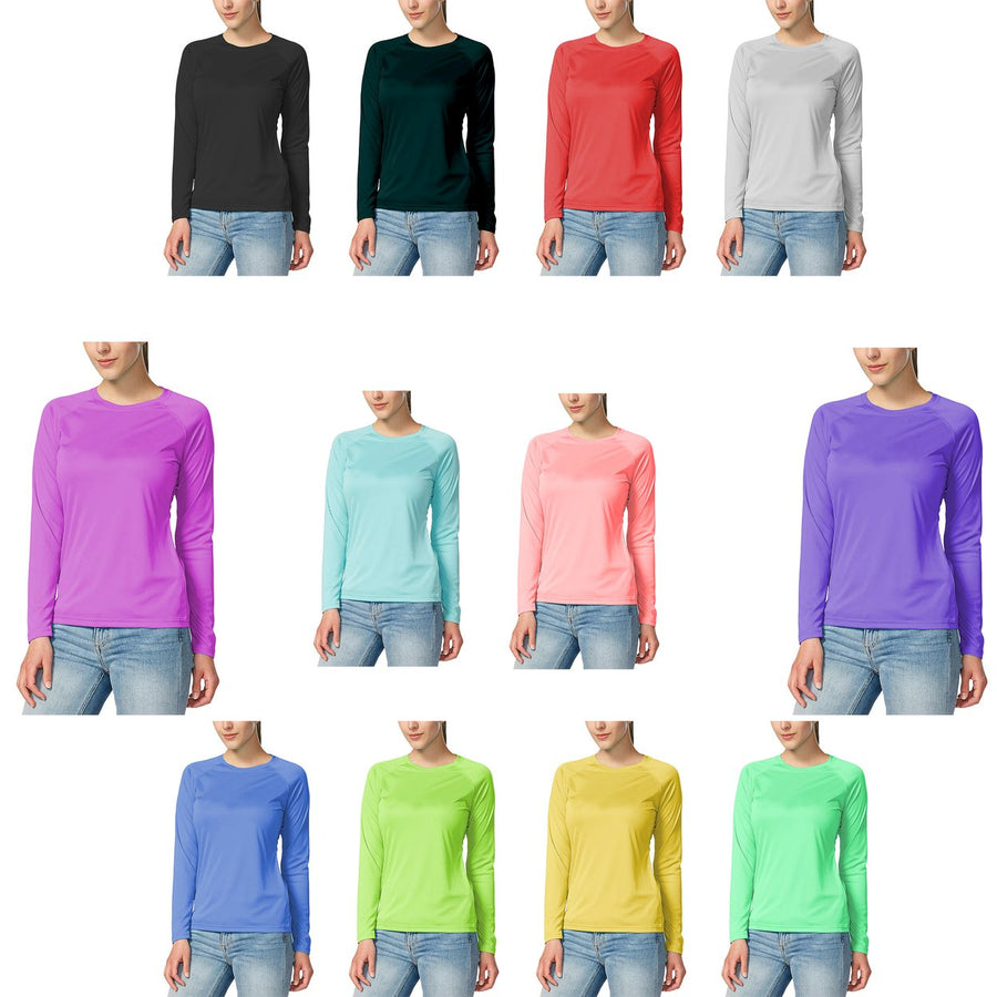 5-Pack: Womens Dri-Fit Moisture-Wicking Breathable Long Sleeve T-Shirt Image 1