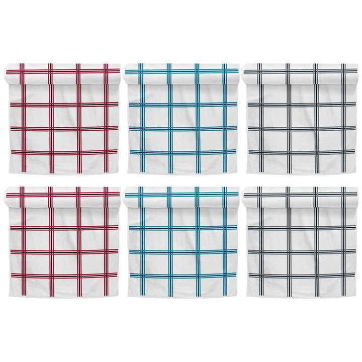 Multi-Pack: Oversized Absorbent Ultra-Soft 100% Cotton Plaid Premium Kitchen Dish Linen Towels 15"x25" Image 3