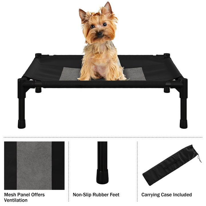 Elevated Dog Bed - 24.5x18.5-Inch Portable Pet Bed with Non-Slip Feet - Indoor/Outdoor Dog Cot or Puppy Bed for Pets up Image 4