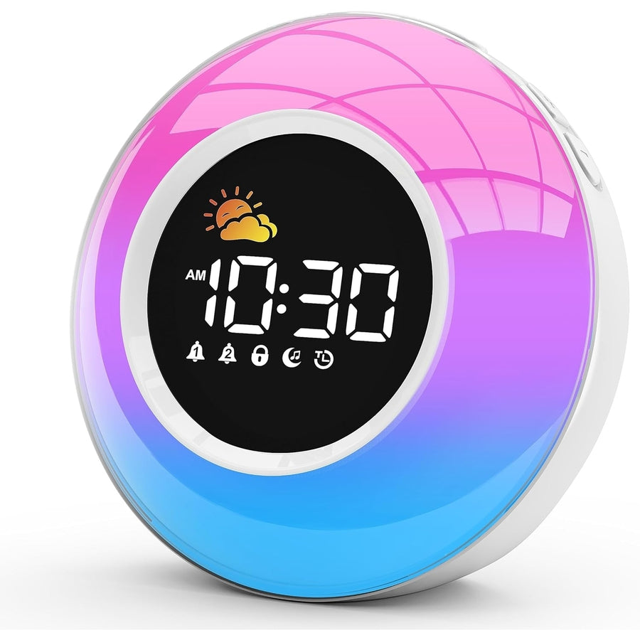 Color Changing Alarm Clock Night Light Sleep Sound Machine Image 1