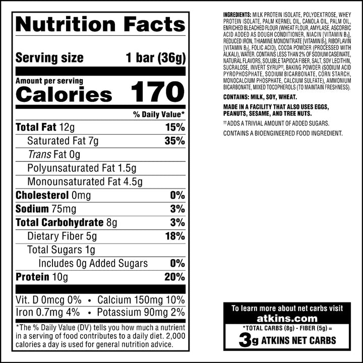 Atkins Protein Wafer CrispsChocolate Creme1.27 Ounce (Pack of 18) Image 4
