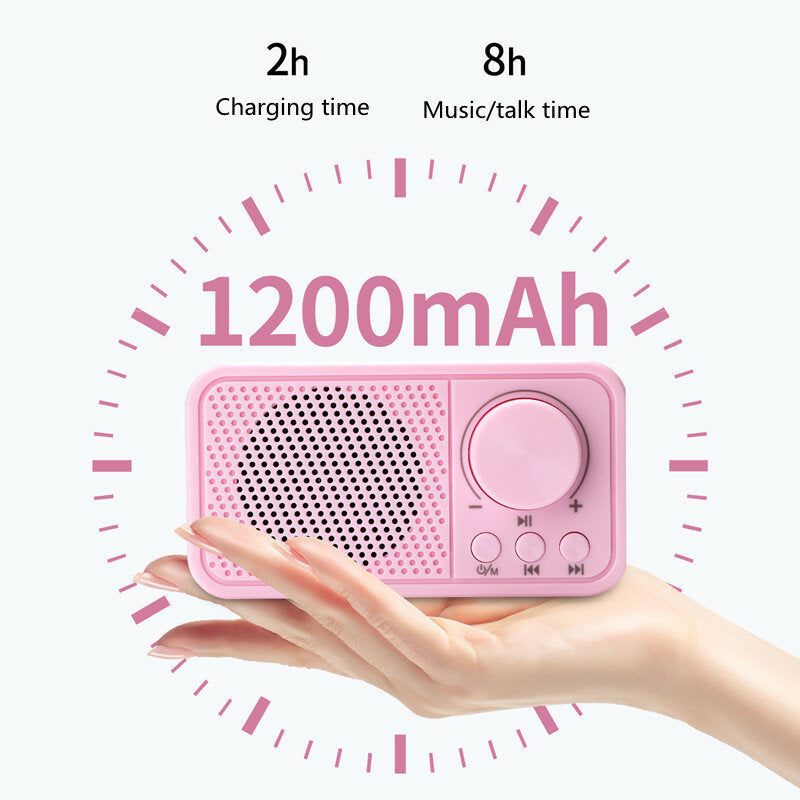 Bluetooth 5.0 Portable Mini FM Radio Receiver Speaker MP3 Player Support TF Card USB Waterproof Large Capacity Battery Image 4