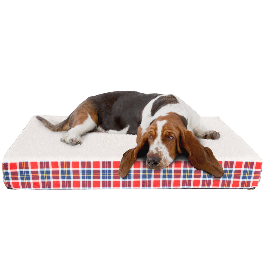 Orthopedic Dog Bed with Memory Foam and Sherpa Top  RemovableMachine Washable Cover  36.5 x 27 x 3.75 Pet Bed by Image 1