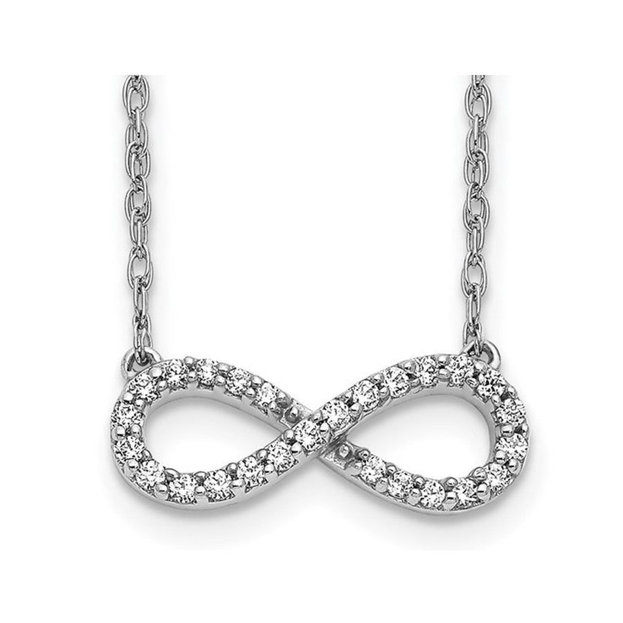 1/7 Carat (ctw) Diamond Infinity Necklace in 14K White Gold with Chain Image 1