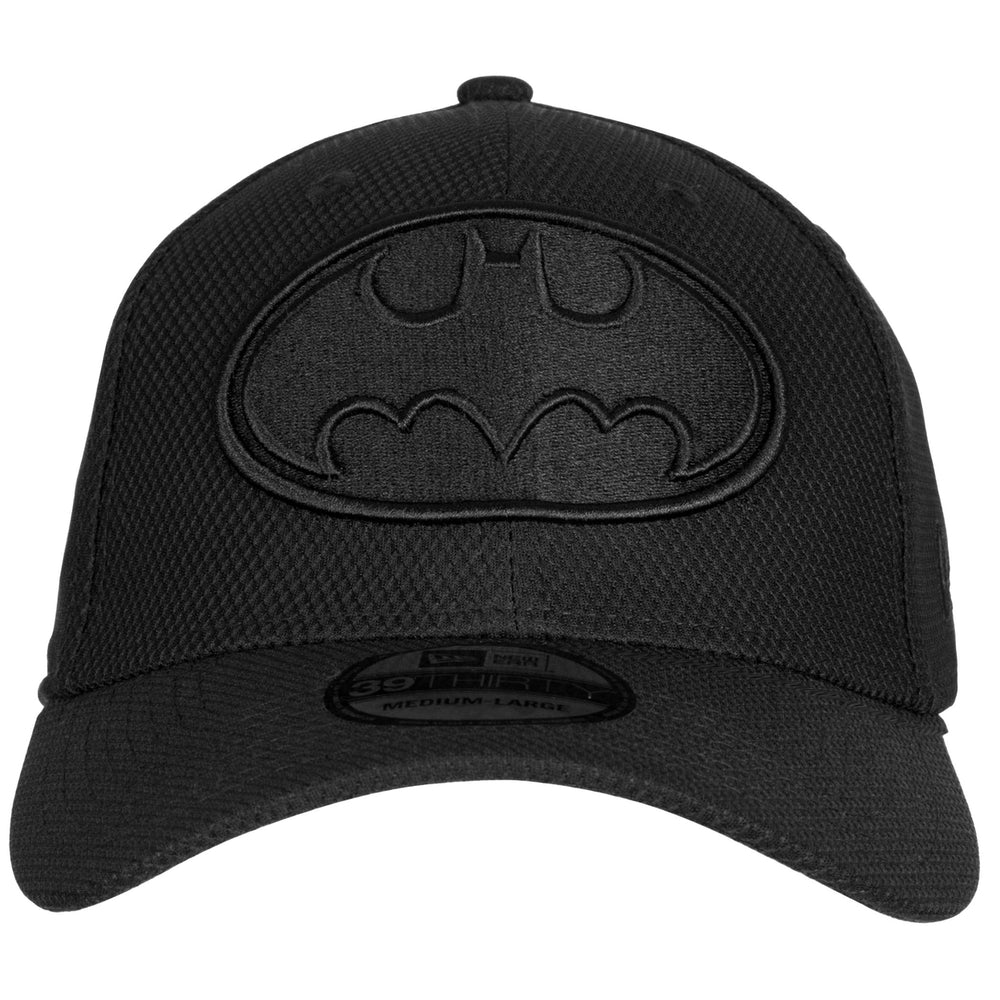 Batman Symbol Black on Black  Era 39Thirty Fitted Hat Image 2