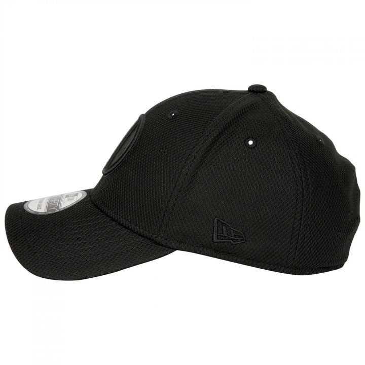 Deadpool Logo Black on Black Colorway  Era 39Thirty Fitted Hat Image 3