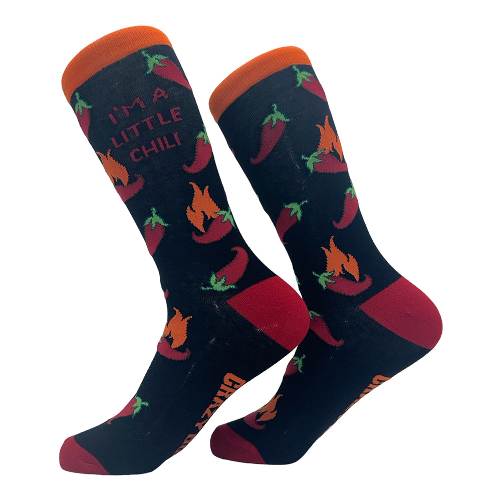 Womens Im A Little Chili Socks Funny Spicy Hot Peppers Joke Footwear Image 2