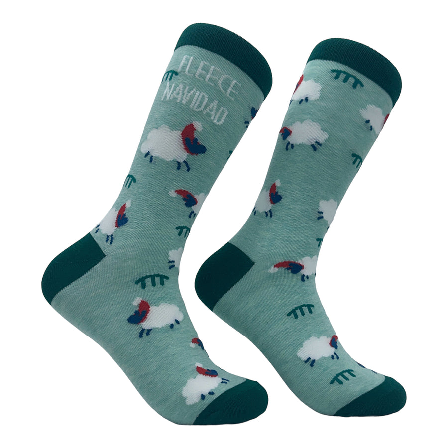 Womens Fleece Navidad Socks Funny Cute Xmas Sheep Novelty Footwear Image 1
