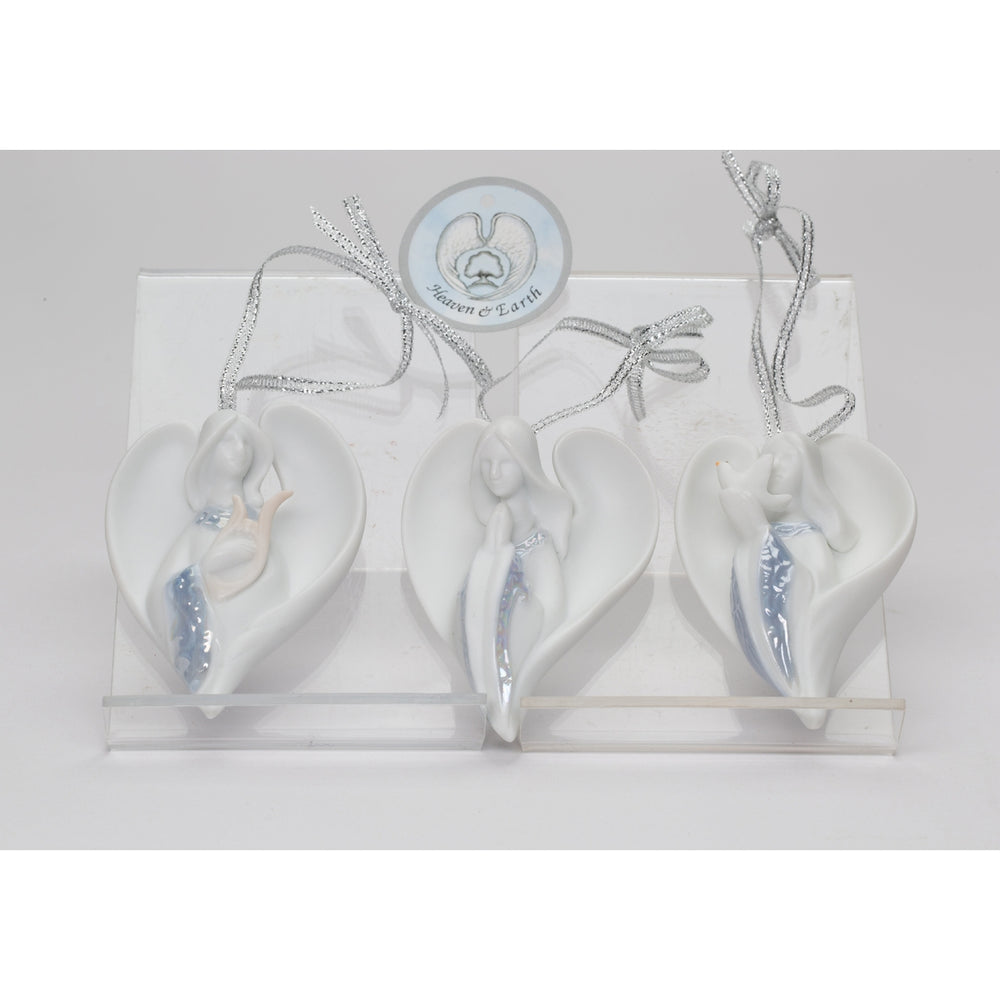 Ceramic Angel Christmas Tree Ornaments-Set of 3Home DcorKitchen DcorChristmas Dcor Image 2