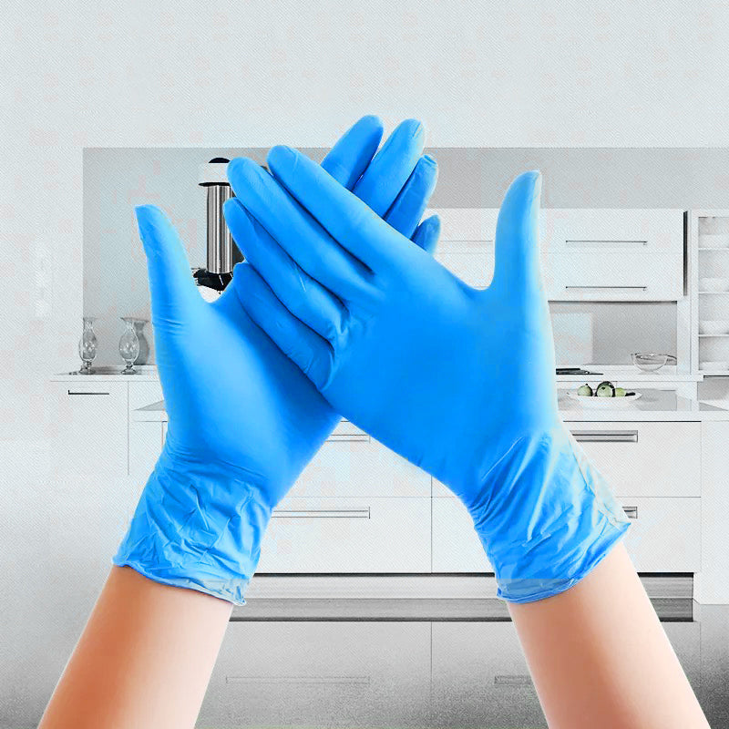 100PCS/Set Blue Medical Gloves Latex Gloves Waterproof Nitrile Gloves Disposable Glove Rubber Gloves Kitchen Cooking Image 2