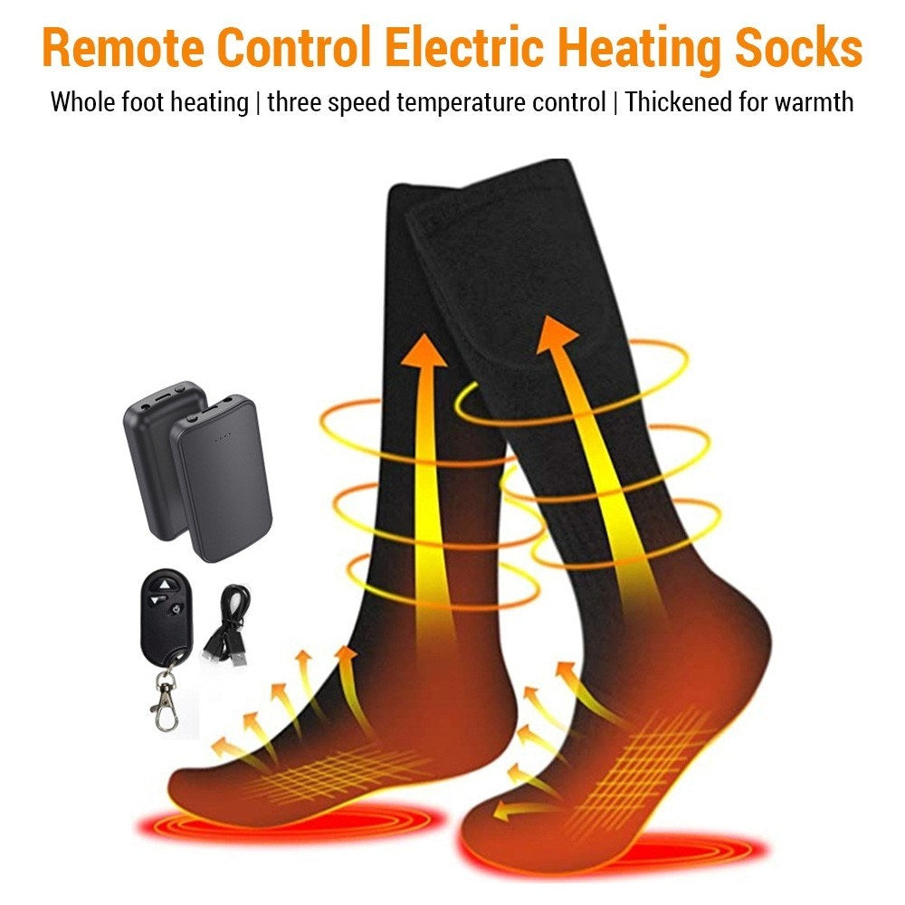 1 Pair Remote Control Heated Socks Electric Socks Rechargeable Warm Heating Socks with 4000mAh Power Bank Image 4