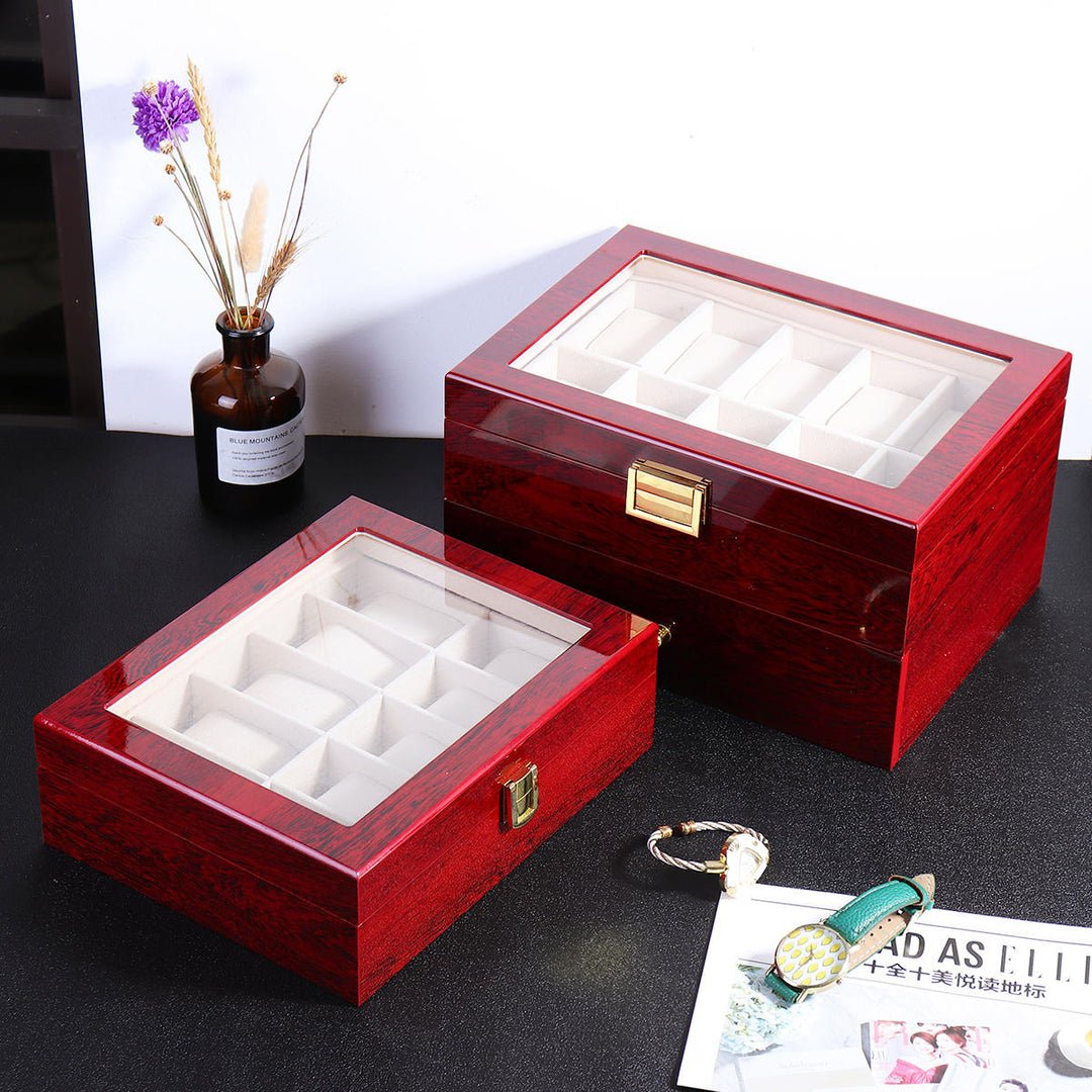 10/20 Grids Wooden Watches Display Case Jewelry Box Collection Storage Holder Box Image 4