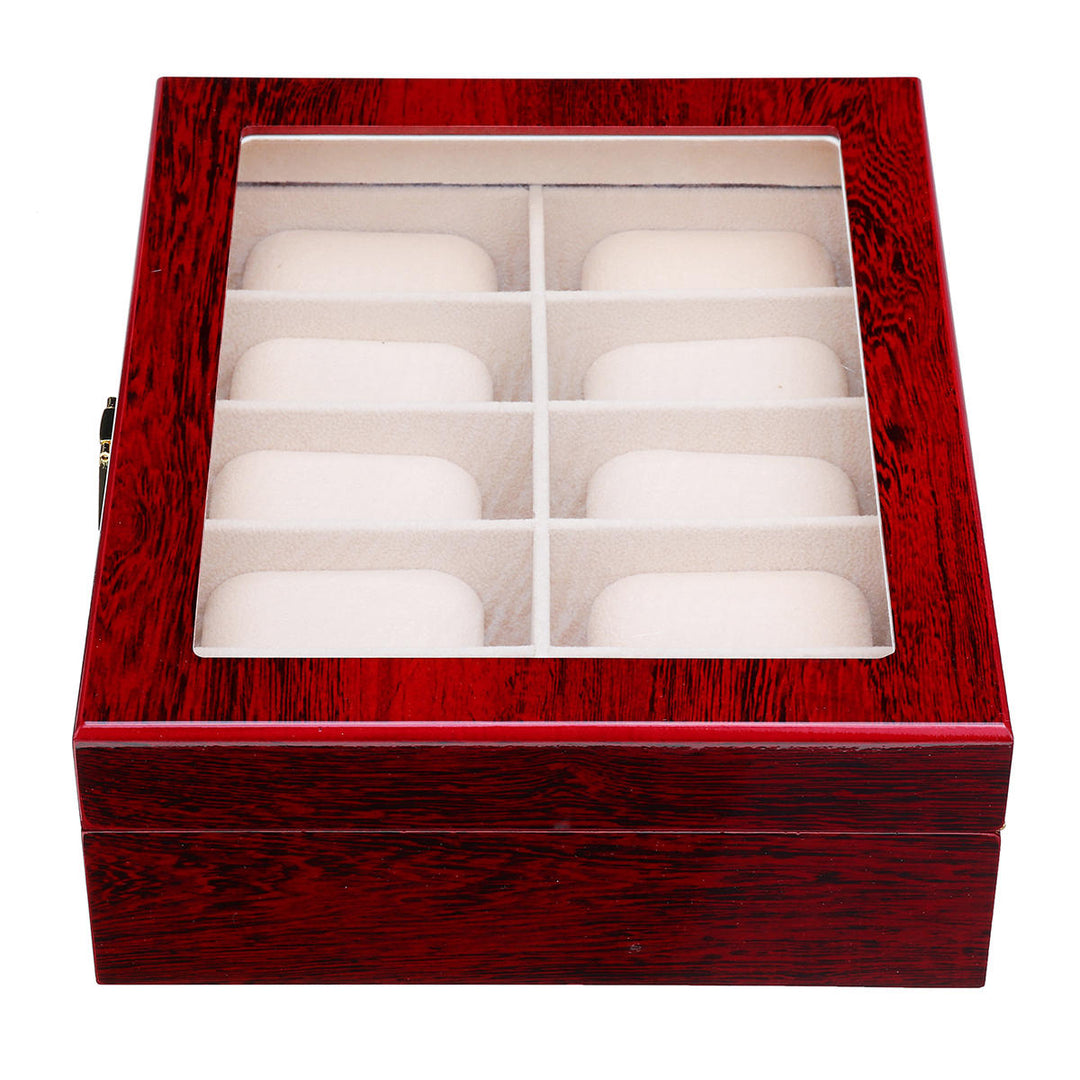 10/20 Grids Wooden Watches Display Case Jewelry Box Collection Storage Holder Box Image 8