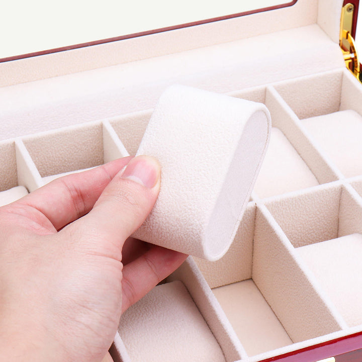 10/20 Grids Wooden Watches Display Case Jewelry Box Collection Storage Holder Box Image 10
