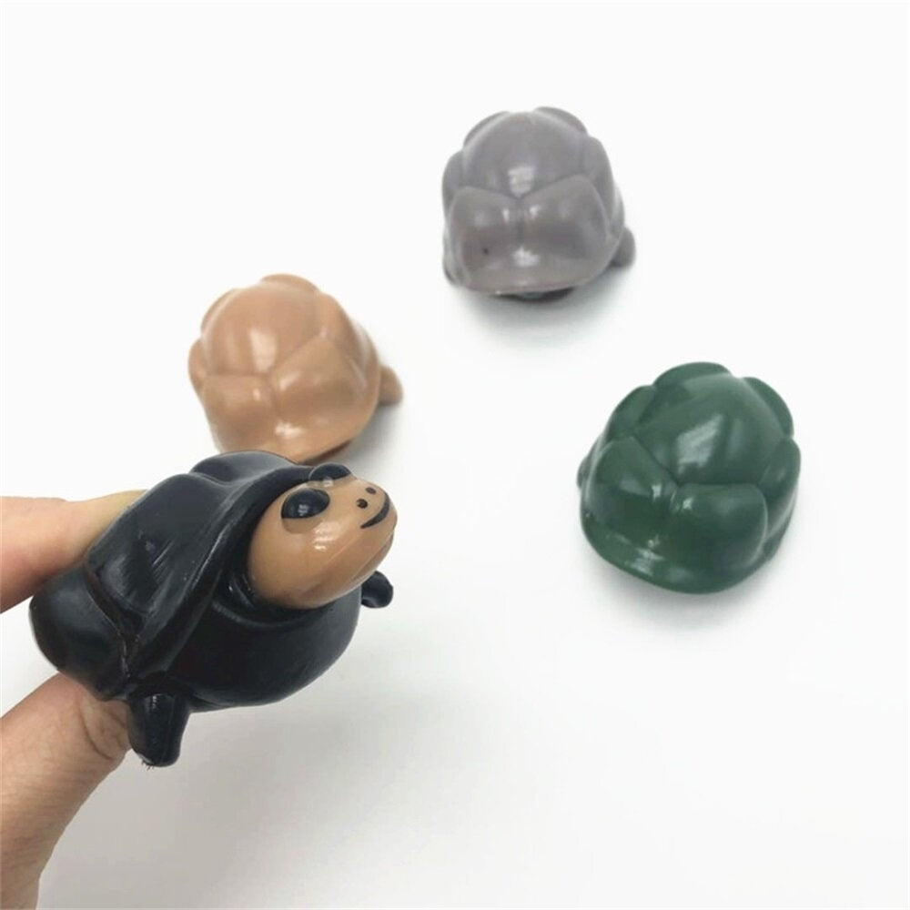 1 PC Random Color Durable Creative Tortoise Shrink Head Painted Decompression Toy Image 3