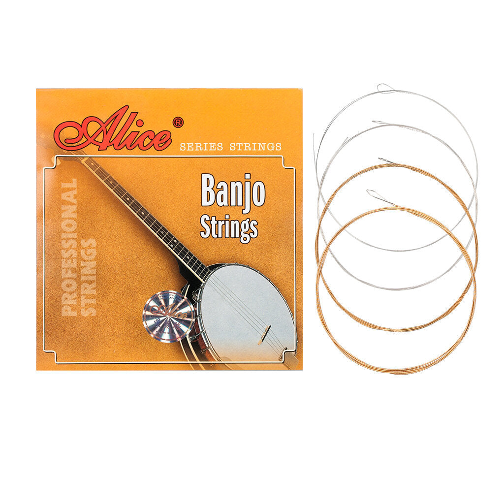 1 Set Stainless Steel Coated Copper Alloy Wound 4-String (ADGC) Banjo Strings Image 4