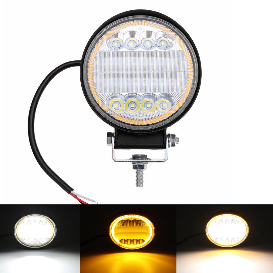 126W LED Work Light Yellow Beam Lamp DRL Amber Angel Eye Light For Car Motorcycle Off-road Truck Image 1
