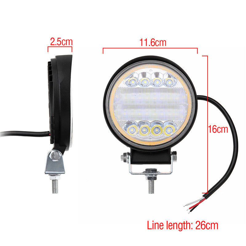 126W LED Work Light Yellow Beam Lamp DRL Amber Angel Eye Light For Car Motorcycle Off-road Truck Image 4