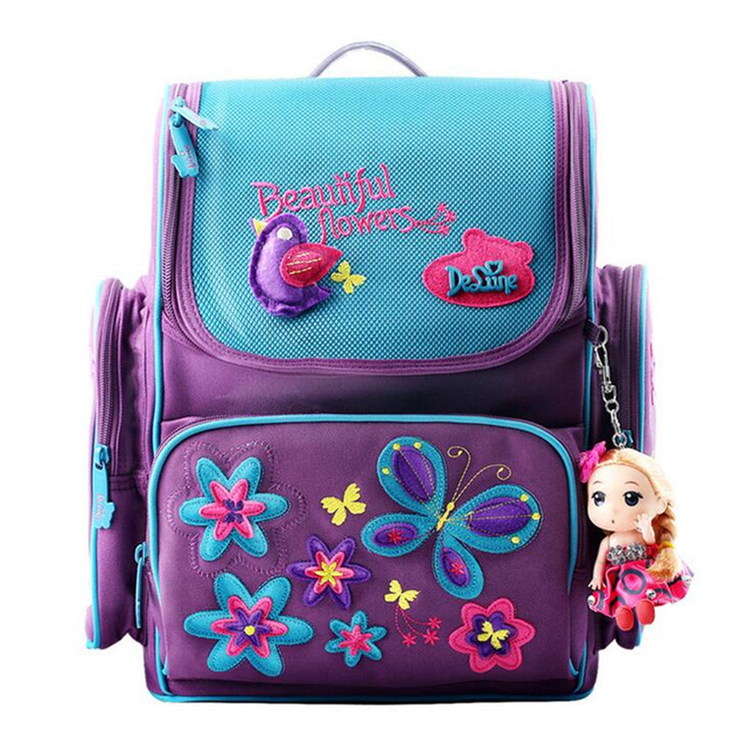 18L Girls Kids Cartoon School Bag Reflective Safety Waterproof Children Backpack With Doll Pendant Image 11