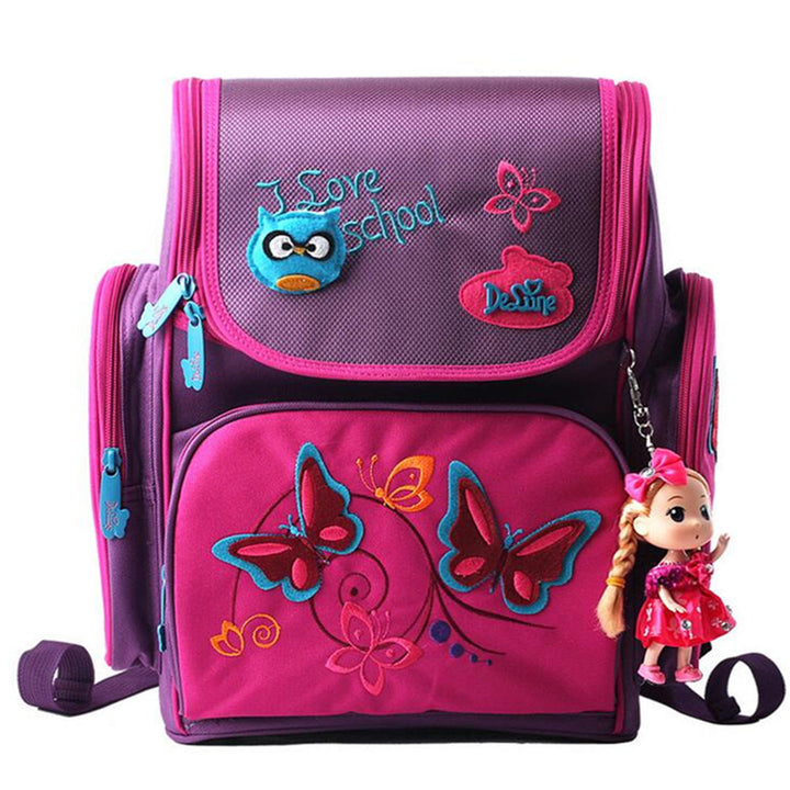 18L Girls Kids Cartoon School Bag Reflective Safety Waterproof Children Backpack With Doll Pendant Image 12