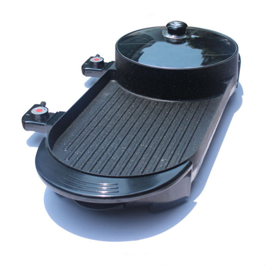 2 In 1 Multifunction Electric Grill Non-Stick Non-Smoke Hot Pot Barbecue 1800W Image 1