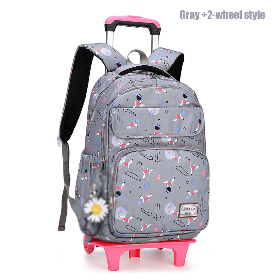 2/6 Wheels Kids Travel Trolley Backpack Teenagers Rolling Luggage Backpack School Wheeled Bag for Children Image 4