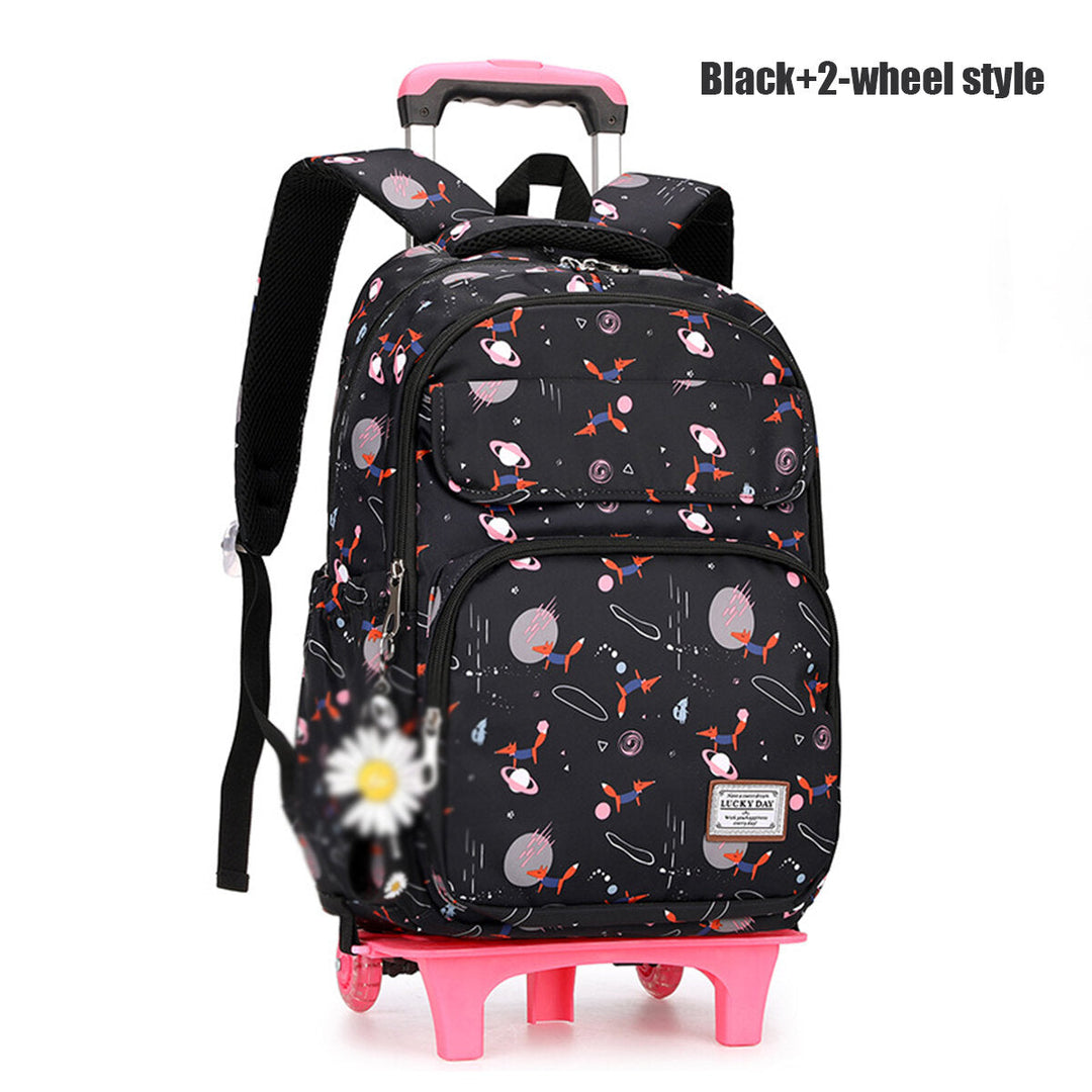 2/6 Wheels Kids Travel Trolley Backpack Teenagers Rolling Luggage Backpack School Wheeled Bag for Children Image 6