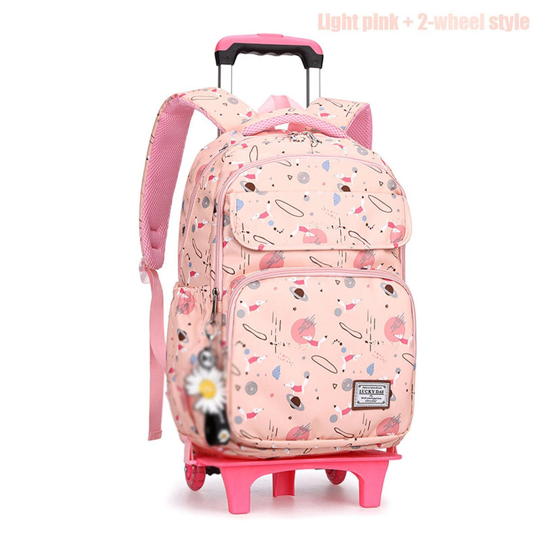2/6 Wheels Kids Travel Trolley Backpack Teenagers Rolling Luggage Backpack School Wheeled Bag for Children Image 8