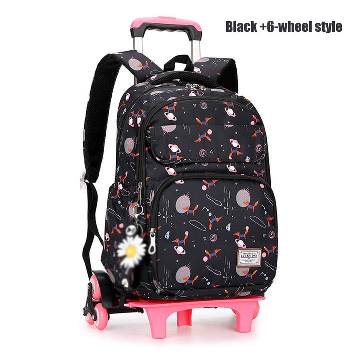 2/6 Wheels Kids Travel Trolley Backpack Teenagers Rolling Luggage Backpack School Wheeled Bag for Children Image 9