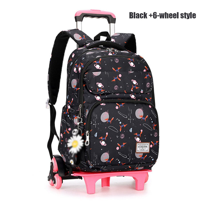 2/6 Wheels Kids Travel Trolley Backpack Teenagers Rolling Luggage Backpack School Wheeled Bag for Children Image 1
