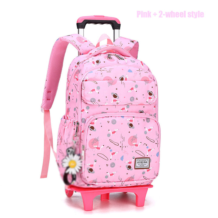 2/6 Wheels Kids Travel Trolley Backpack Teenagers Rolling Luggage Backpack School Wheeled Bag for Children Image 11