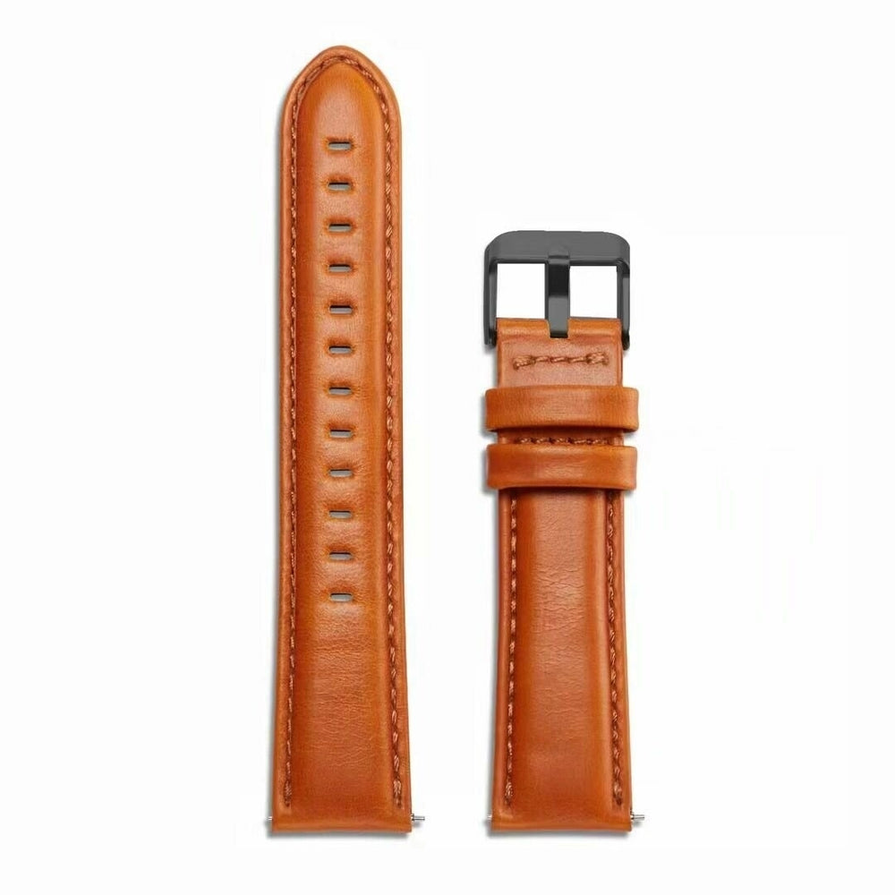 20/22mm Width Casual Genuine Leather Watch Band Strap Replacement for 41/ 45mm Smart Watch Image 2