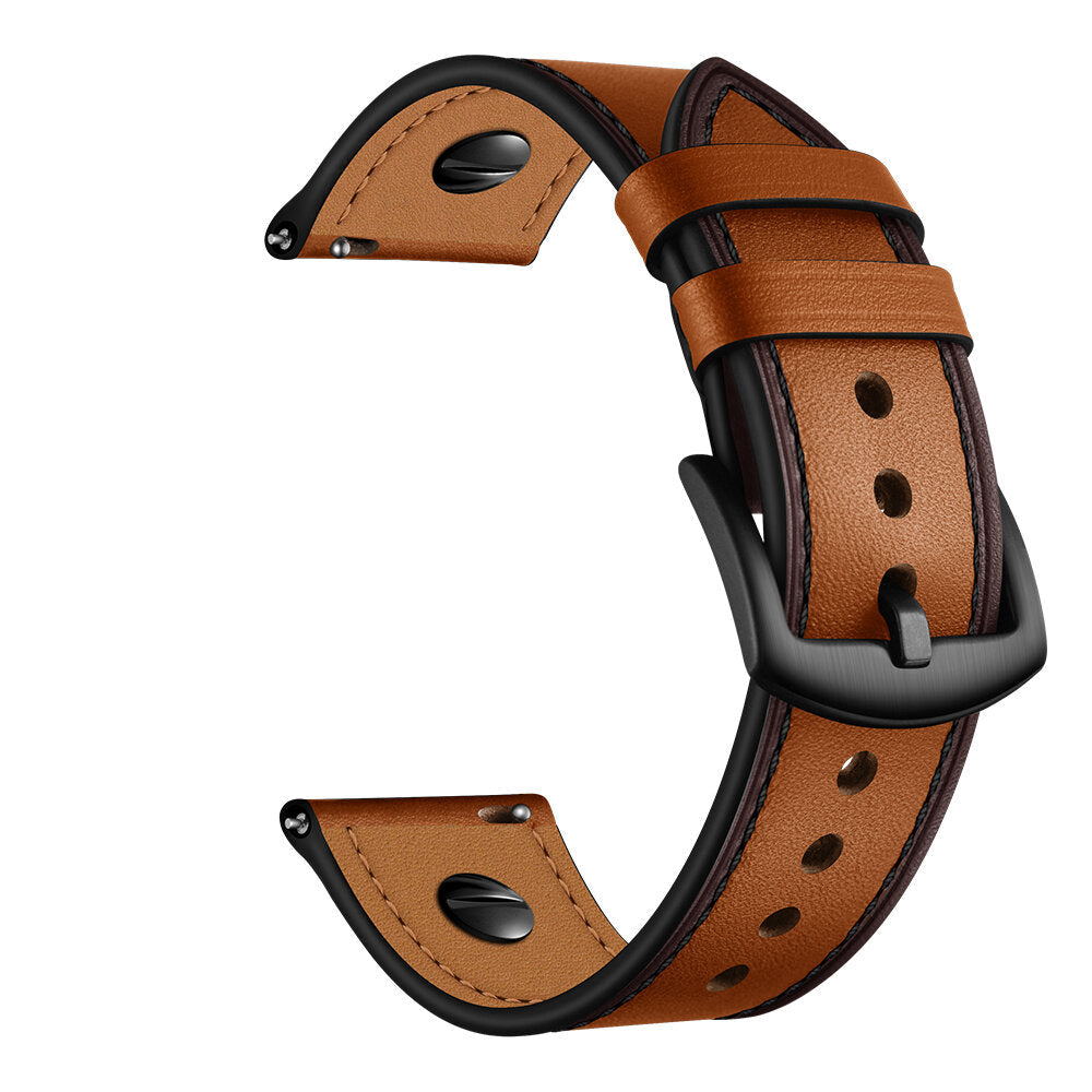 22mm Genuine Leather Replacement Strap Smart Watch Band For 46mm Smart Watch Image 2